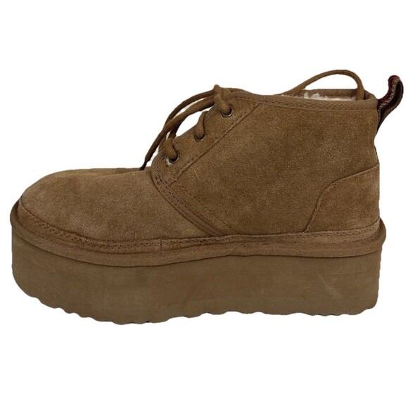 UGG Neumel Chukka Suede Ankle Boots 2 Inch Platform Womens 8 Chestnut - Picture 5 of 12